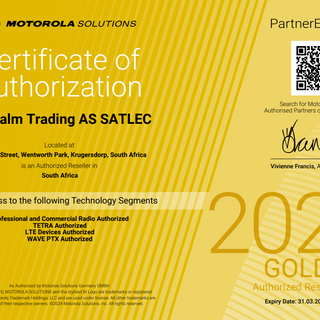 The Year 2024, Motorola Gold Certificate of Authorization