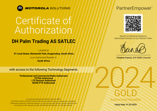 The Year 2024, Motorola Gold Certificate of Authorization