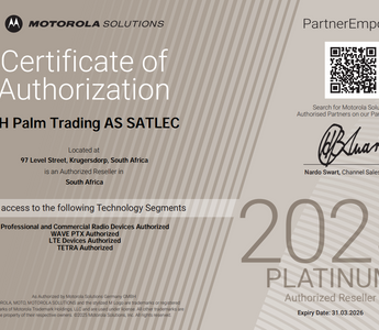 The Year 2025, Amazing Platinum Motorola Authorization Certificate