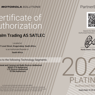 The Year 2025, Amazing Platinum Motorola Authorization Certificate