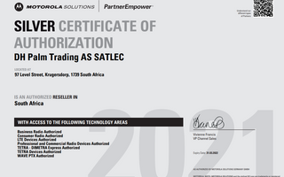 Year 2021, Motorola Silver Certificate of Authorization