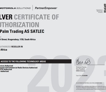 2023 Motorola Certificate of Authorization