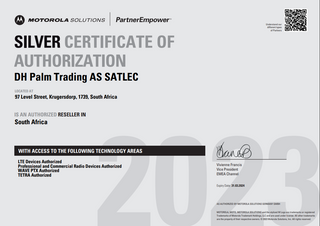 2023 Motorola Certificate of Authorization