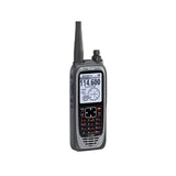 Icom A25n aviation portable two-way radio with display and control buttons, designed for in-flight communication.