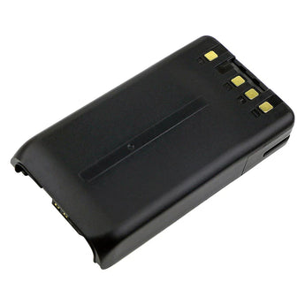 Kenwood NX3220e portable two-way radio with dual push-to-talk buttons and LCD display, shown in black.